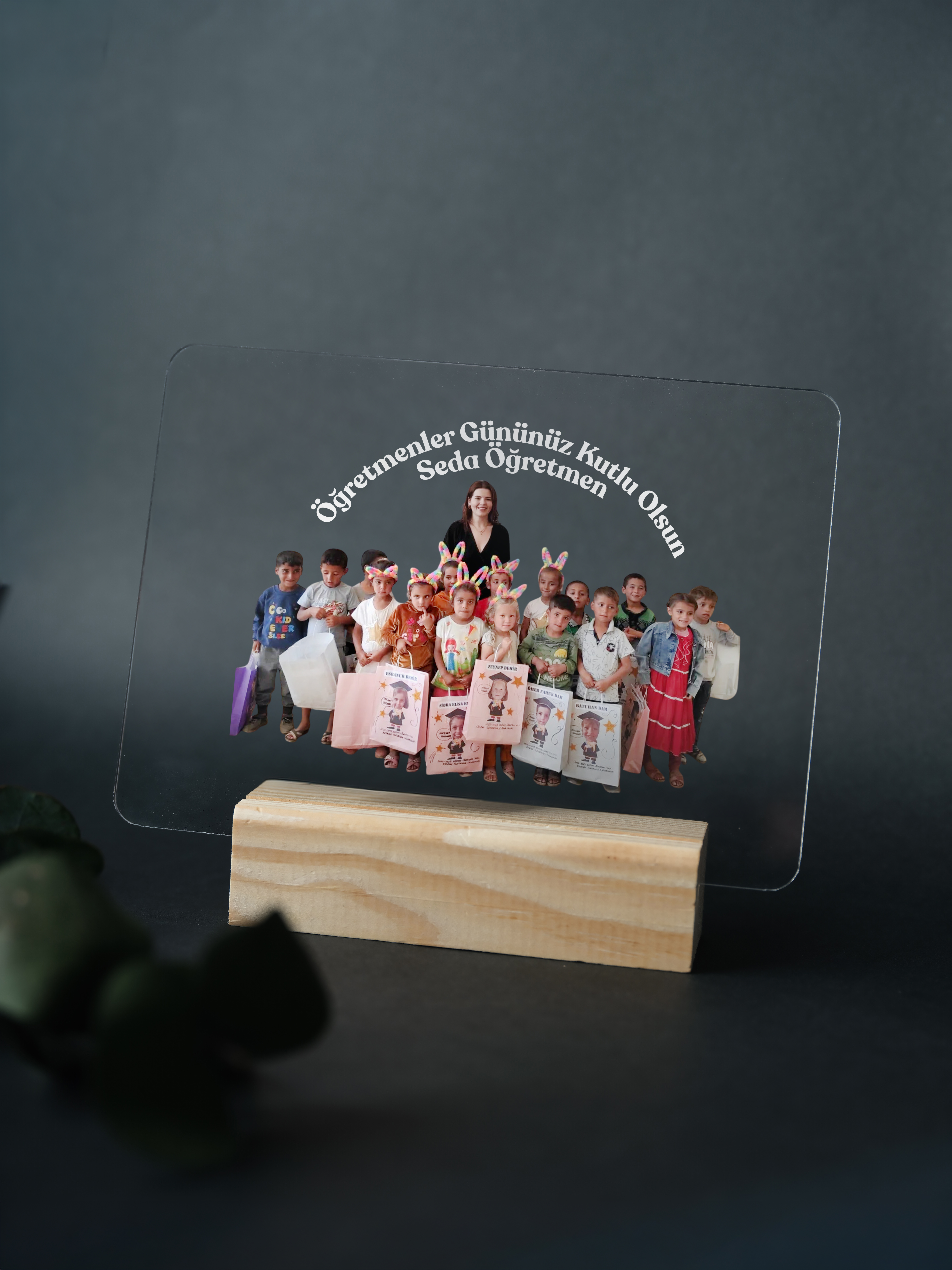 Öğretmene Özel Pleksi Şeffaf Şablon Biblo (13x18cm)