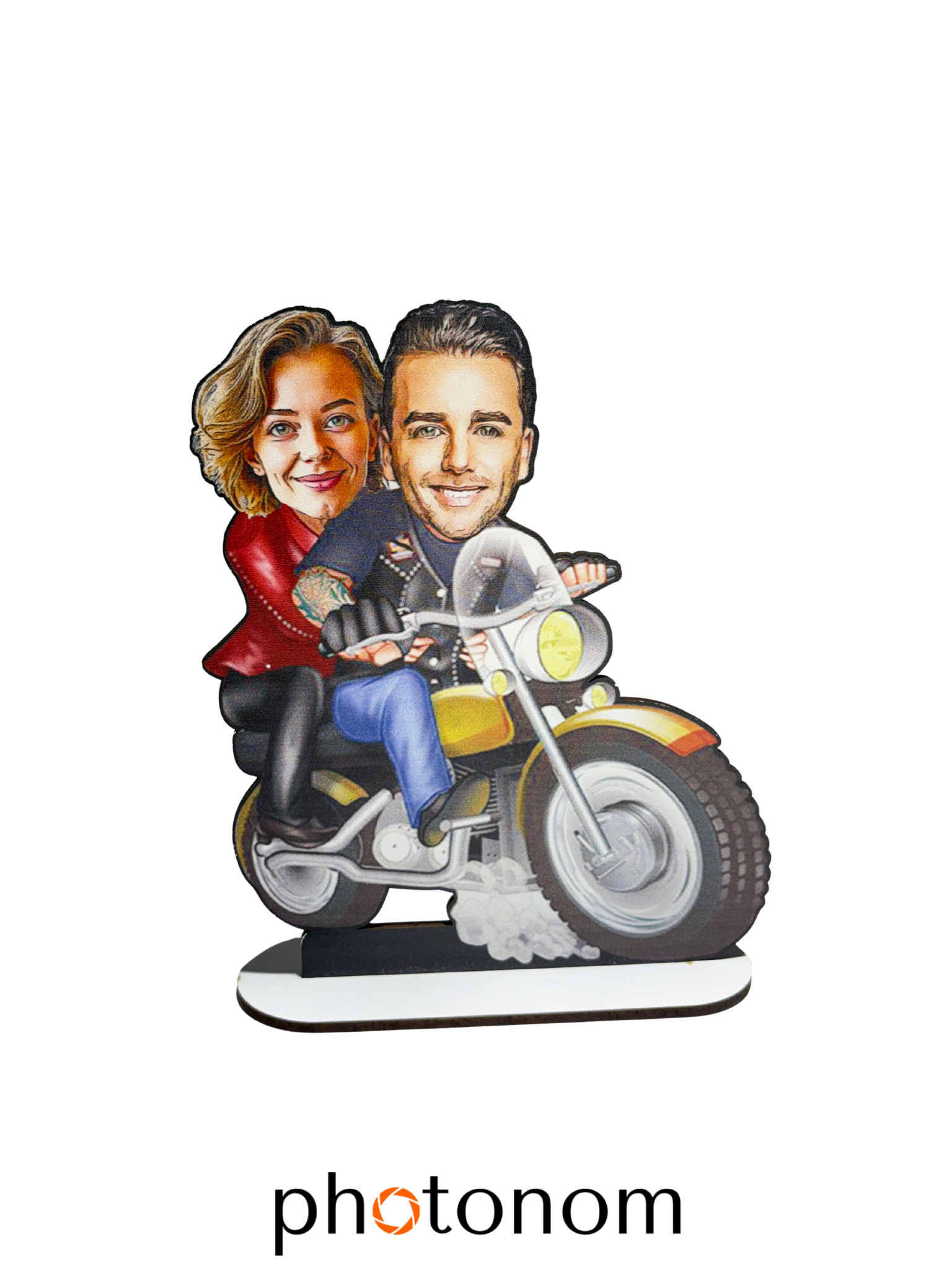 Motorcu Çift Karikatür