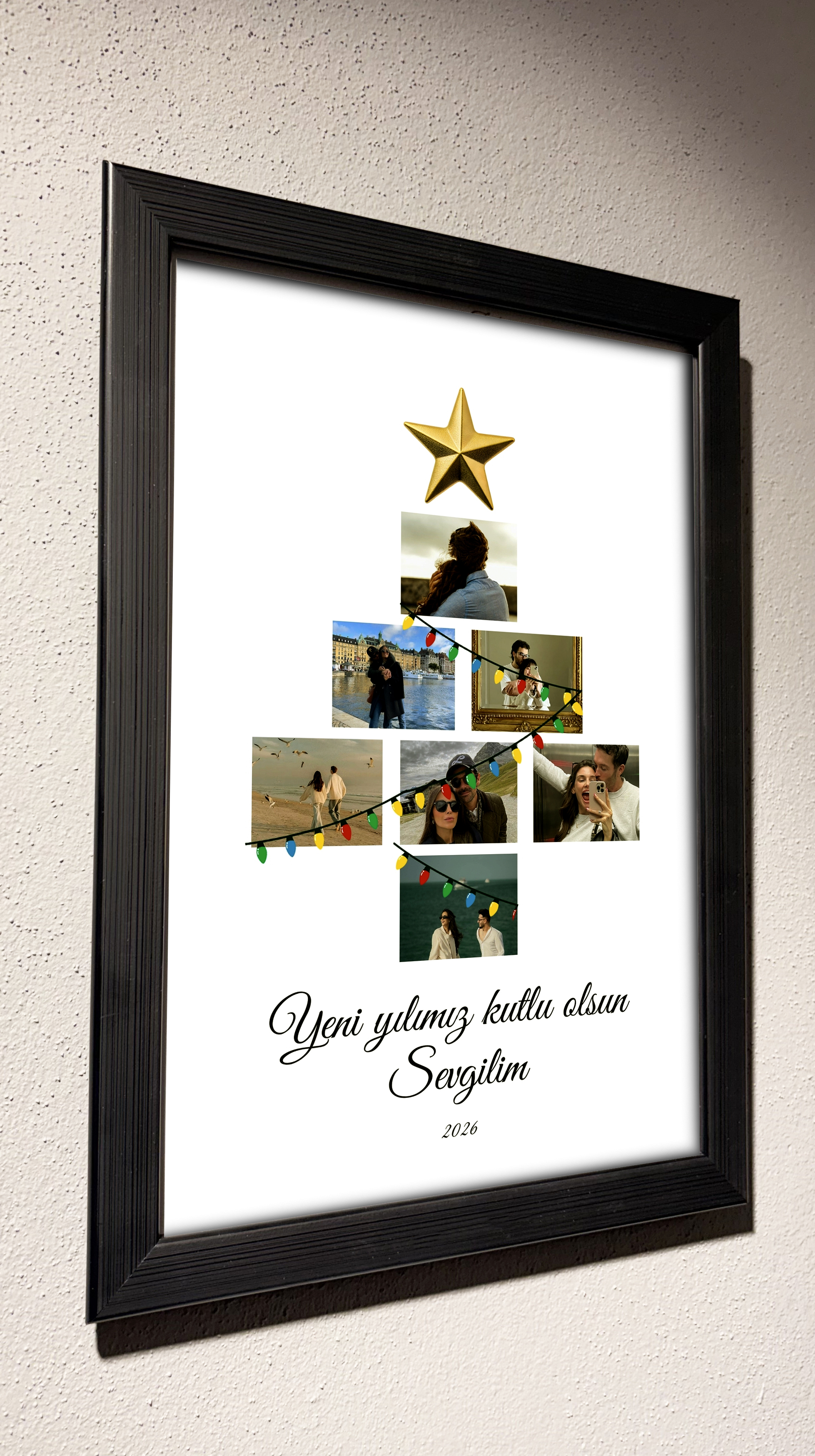 Çam Ağaçlı 7 Fotoğraflı Siyah Çerçeve 20x30