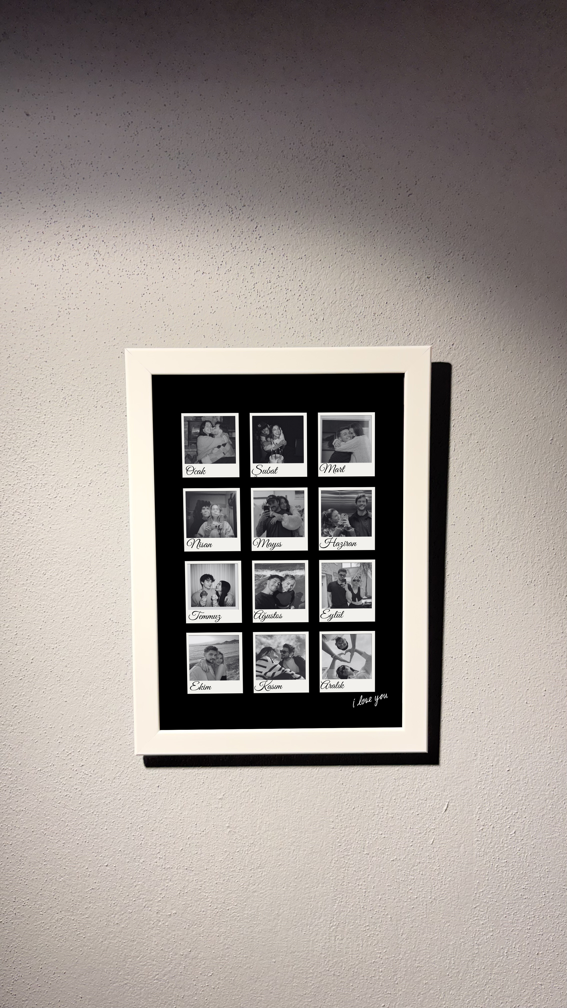 Her Aya 1 Fotoğraflı Kolajlı Beyaz Çerçeve (20x30cm)