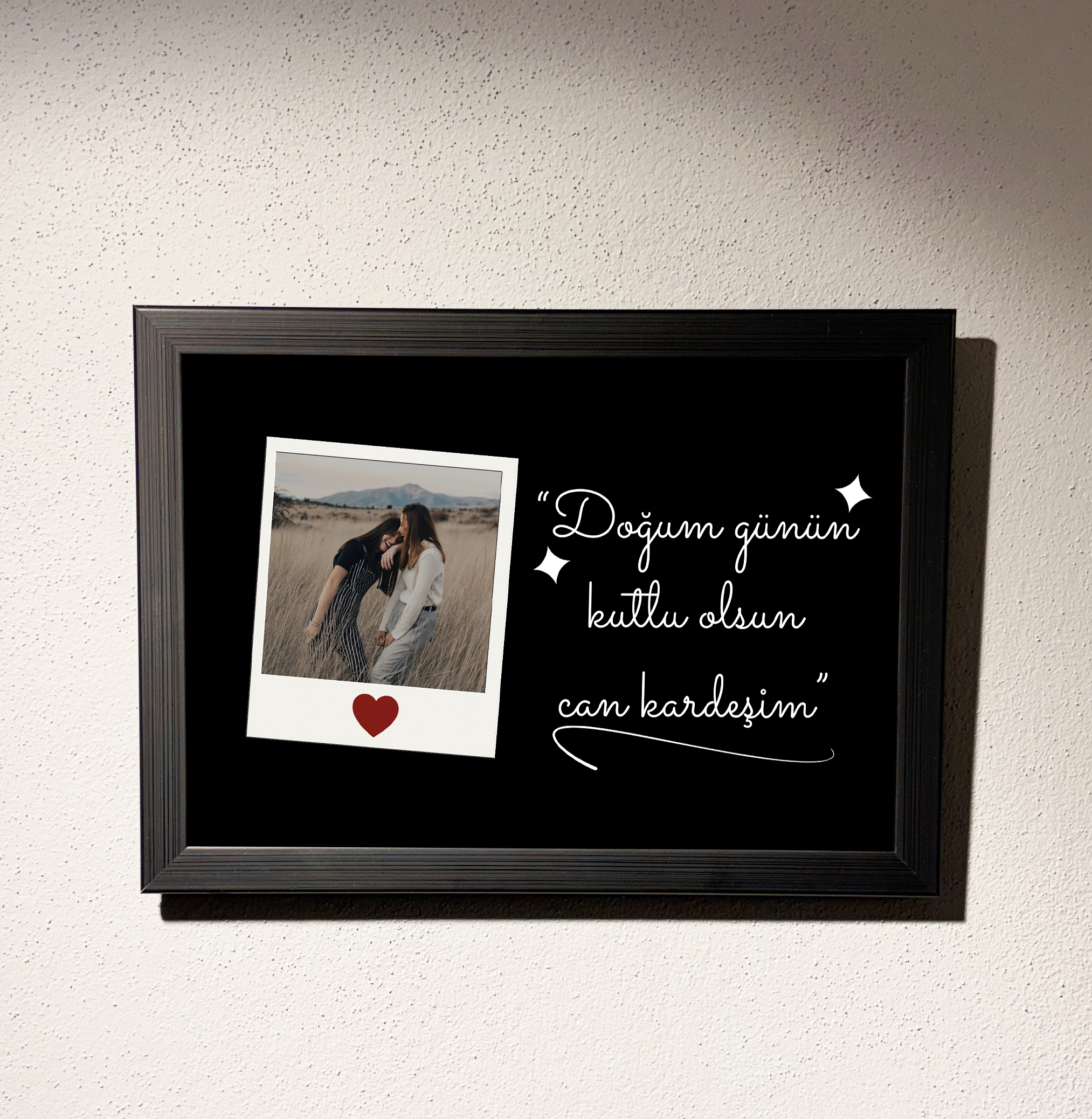 Dostuna Yeni Yıl Hediyesi Yatay Siyah Çerçeve 20x30